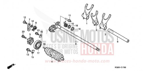 BARILLET DE SELECTION VT125CX de 1999